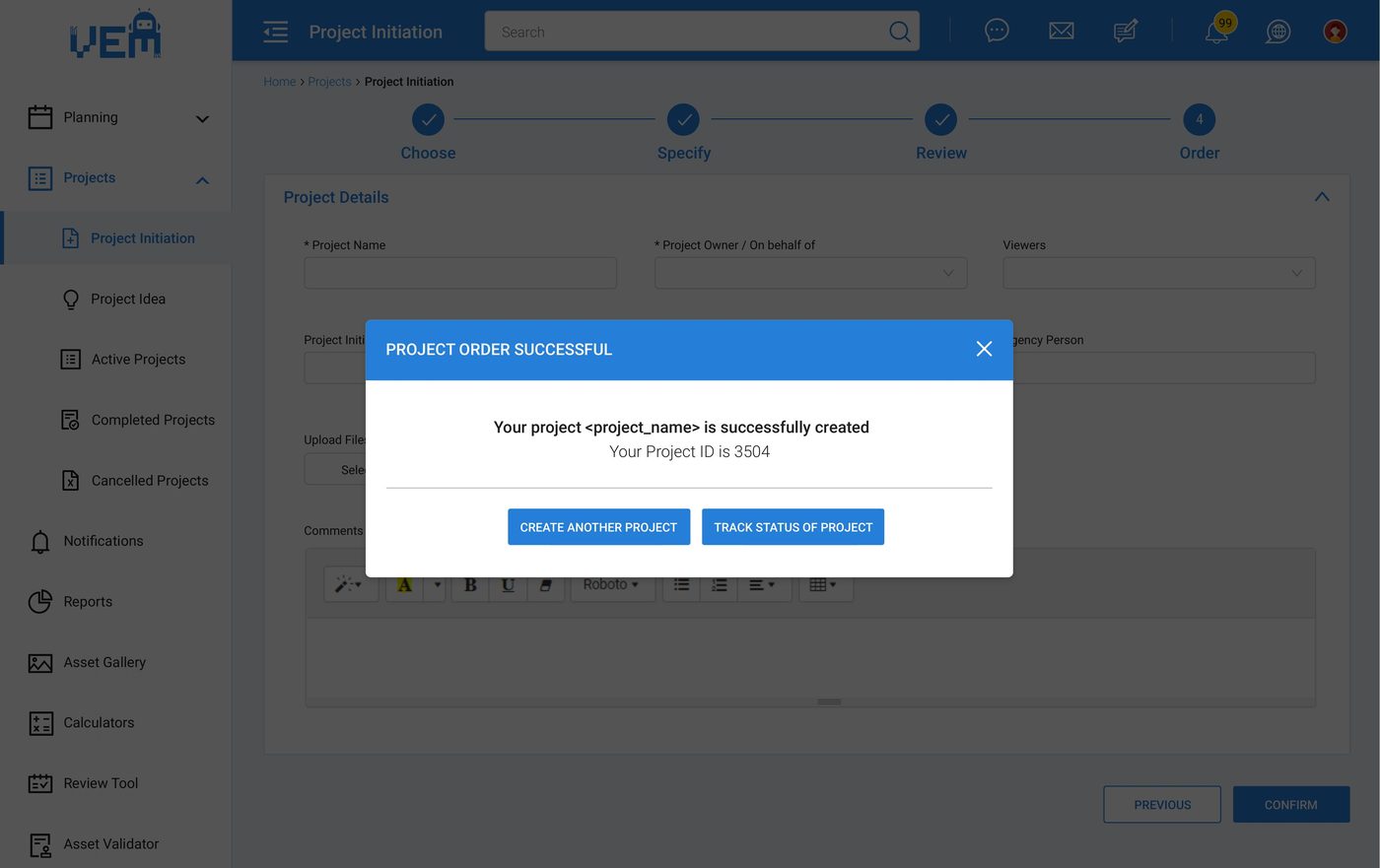 The shipped multi-step wizard in production